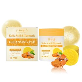 Hoygi Turmeric Kojic Cleansing Pads, Gentle Cleansing and Hydrating, Refreshing Facial Care for Pore Cleansing